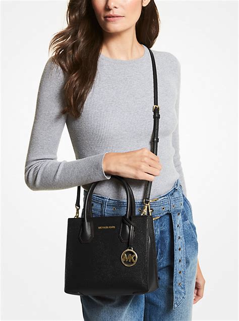 michael michael kors mercer medium bonded leather crossbody|Michael Kors large crossbody handbags.